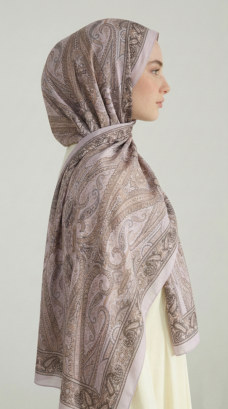 Karaca EşarpCOTTON ŞAL ROYAL ETNİK DESEN COTTON ŞAL - GRİ 