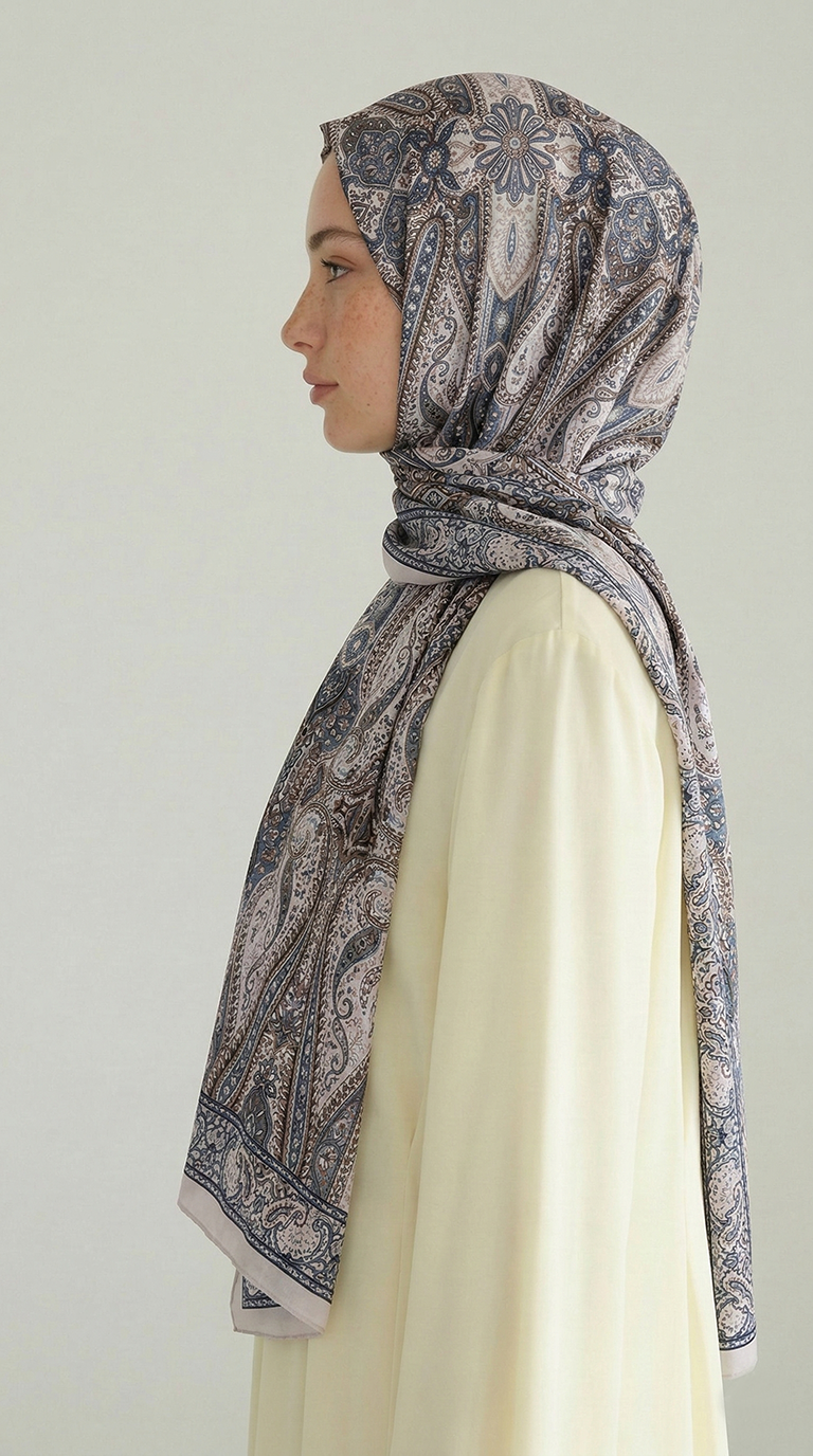 Karaca EşarpCOTTON ŞAL ROYAL ETNİK DESEN COTTON ŞAL - GRİ / SARI
