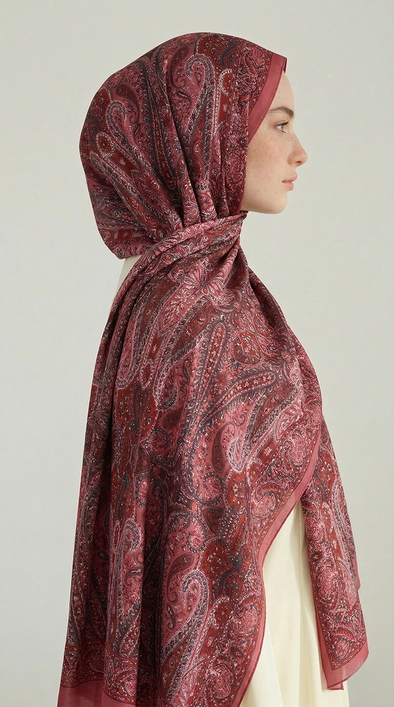 Karaca EşarpCOTTON ŞAL ROYAL ETNİK DESEN COTTON ŞAL -  PEMBE