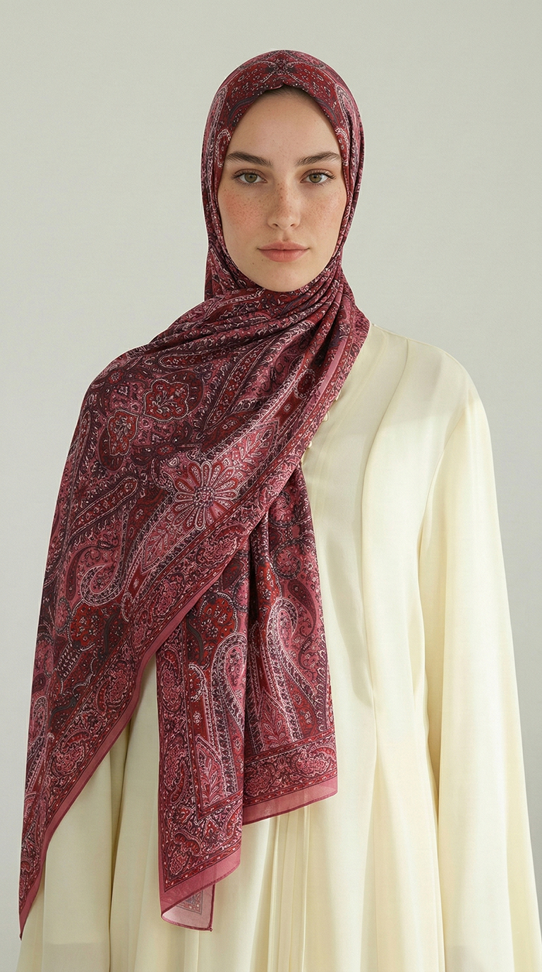 Karaca EşarpCOTTON ŞAL ROYAL ETNİK DESEN COTTON ŞAL -  PEMBE