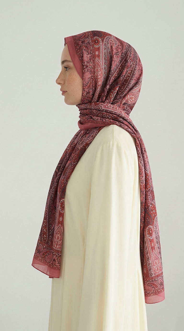 Karaca EşarpCOTTON ŞAL ROYAL ETNİK DESEN COTTON ŞAL -  PEMBE