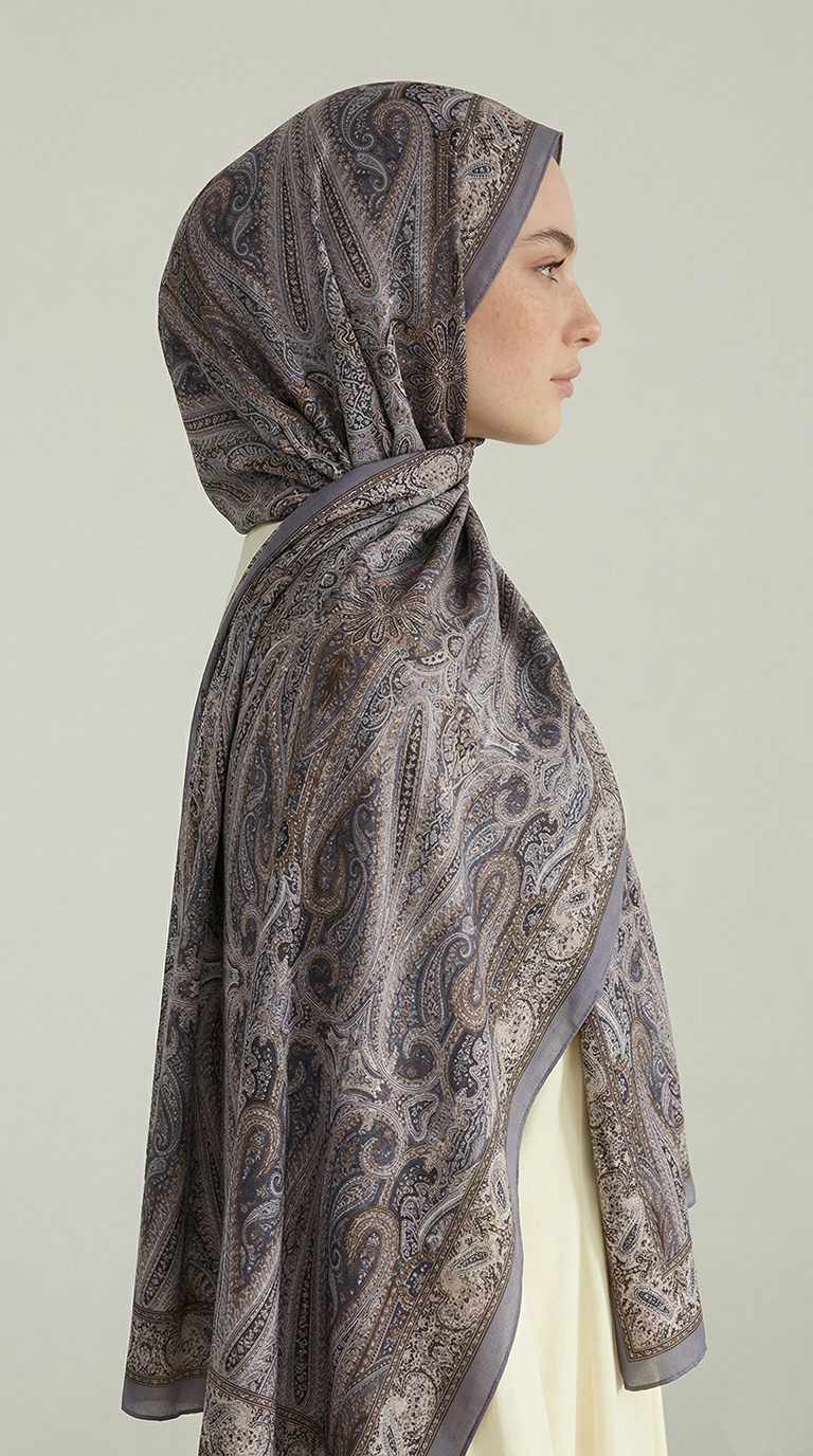 Karaca EşarpCOTTON ŞAL ROYAL ETNİK DESEN COTTON ŞAL - SİYAH / YEŞİL