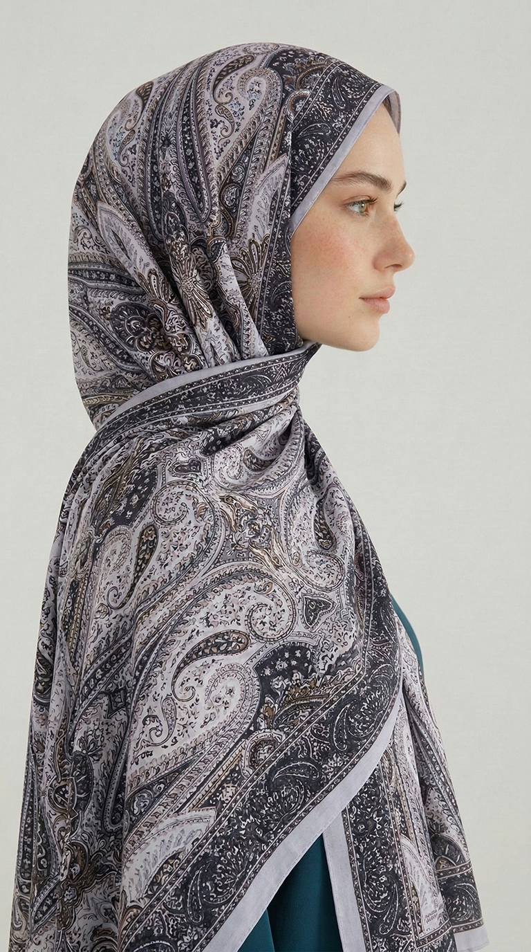 Karaca EşarpCOTTON ŞAL ROYAL ETNİK DESEN COTTON ŞAL - SİYAH