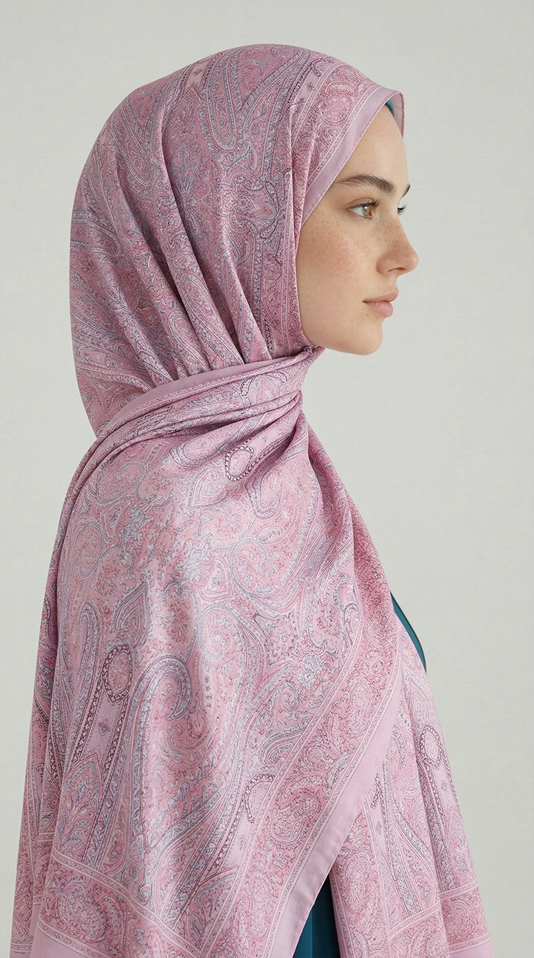 Karaca EşarpCOTTON ŞAL ROYAL ETNİK DESEN COTTON ŞAL - TOZ PEMBE