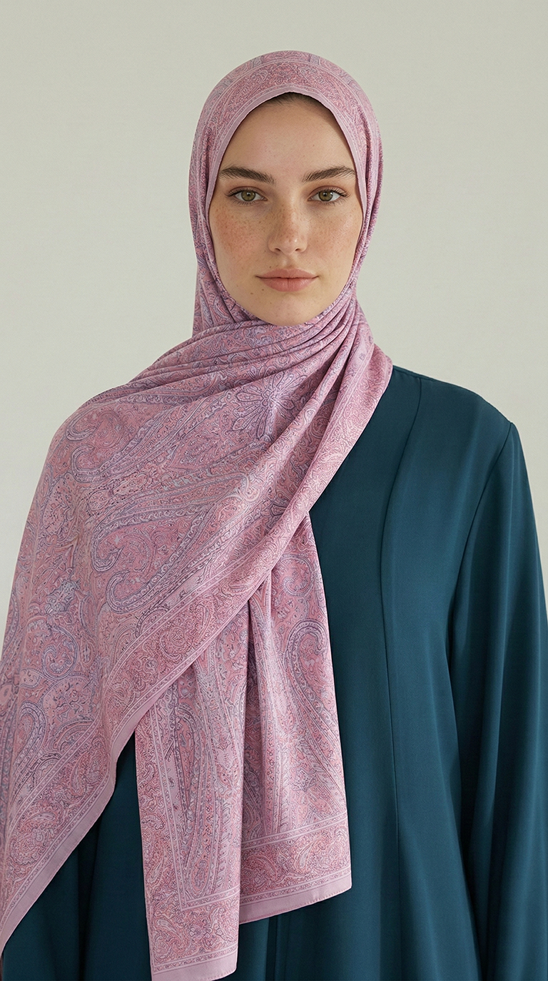 Karaca EşarpCOTTON ŞAL ROYAL ETNİK DESEN COTTON ŞAL - TOZ PEMBE