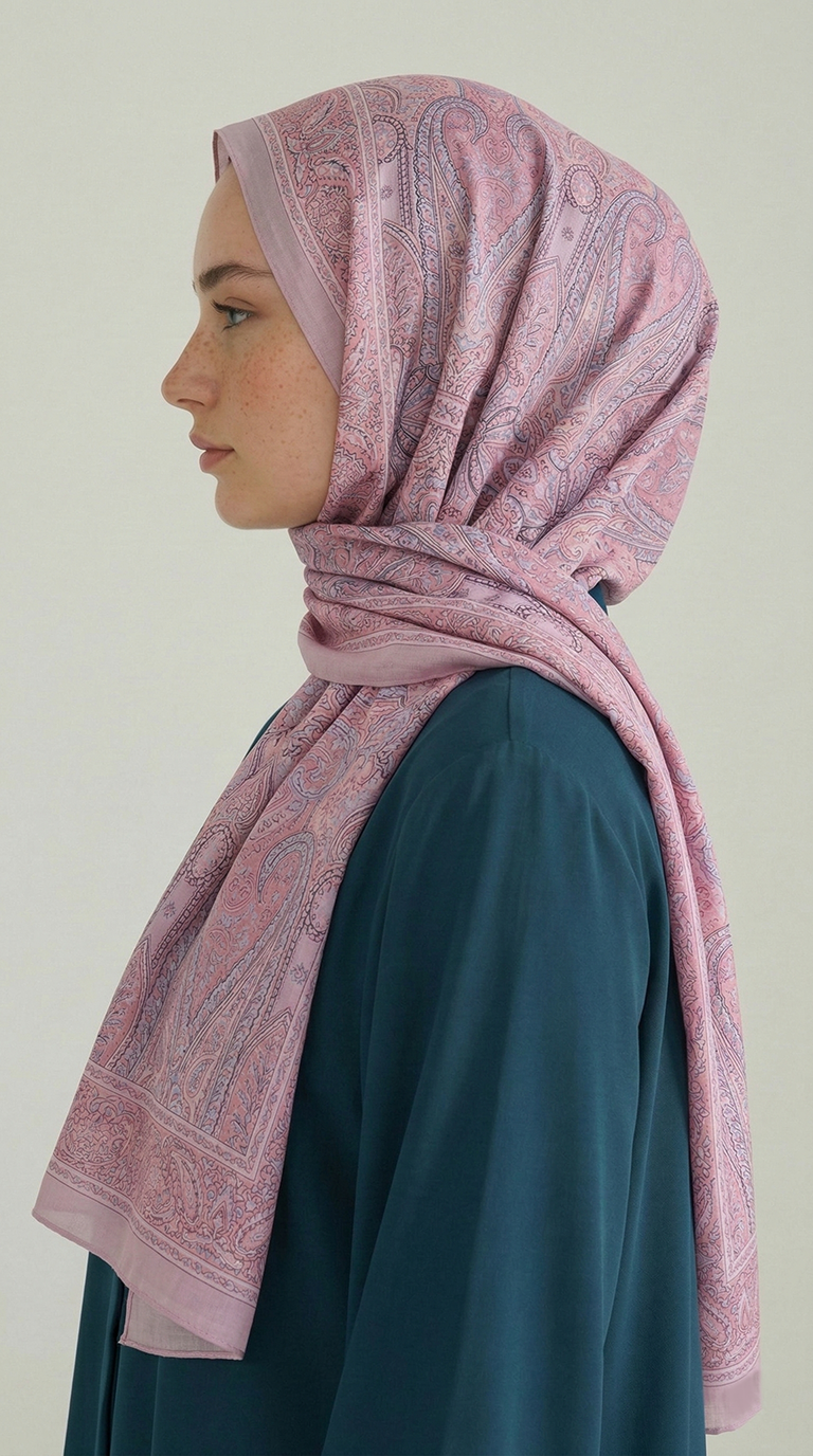 Karaca EşarpCOTTON ŞAL ROYAL ETNİK DESEN COTTON ŞAL - TOZ PEMBE