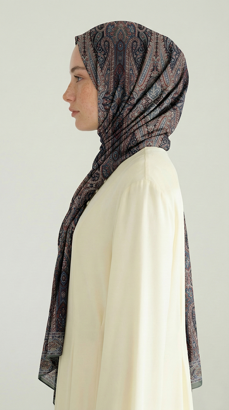 Karaca EşarpCOTTON ŞAL ROYAL ETNİK DESEN COTTON ŞAL - YEŞİL