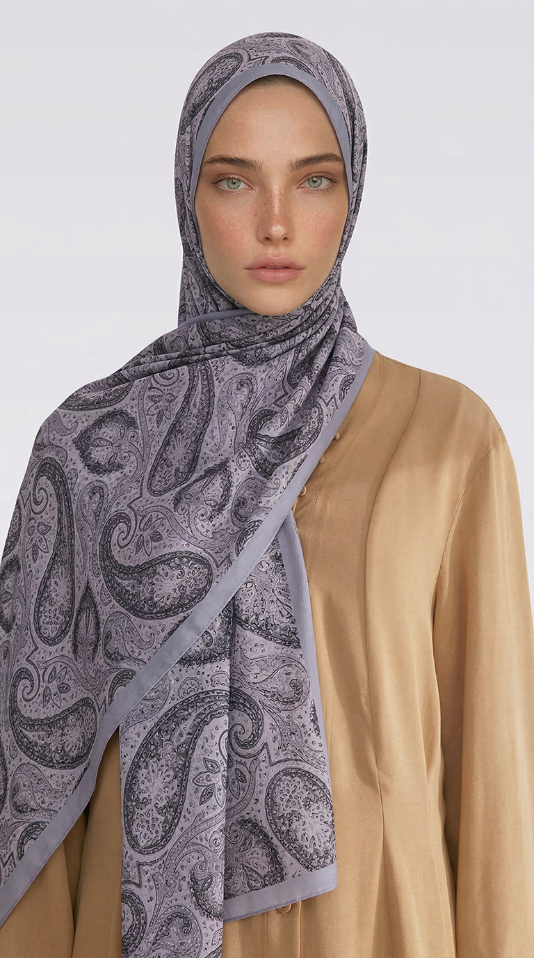 Karaca EşarpCOTTON ŞAL SAPHİRA DESENLİ COTTON ŞAL - GRİ