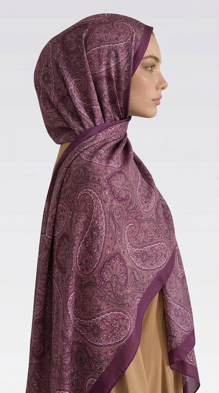 Karaca EşarpCOTTON ŞAL SAPHİRA DESENLİ COTTON ŞAL - MOR