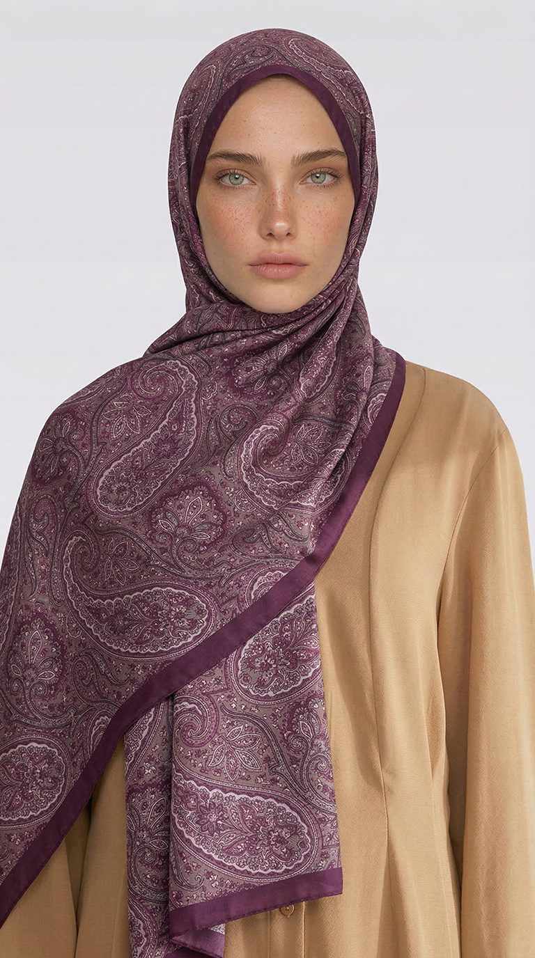 Karaca EşarpCOTTON ŞAL SAPHİRA DESENLİ COTTON ŞAL - MOR