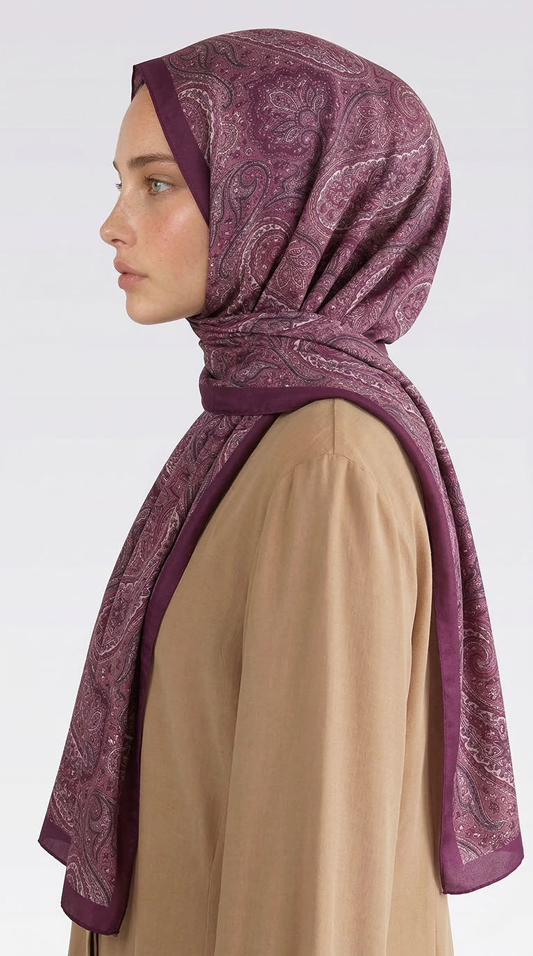 Karaca EşarpCOTTON ŞAL SAPHİRA DESENLİ COTTON ŞAL - MOR