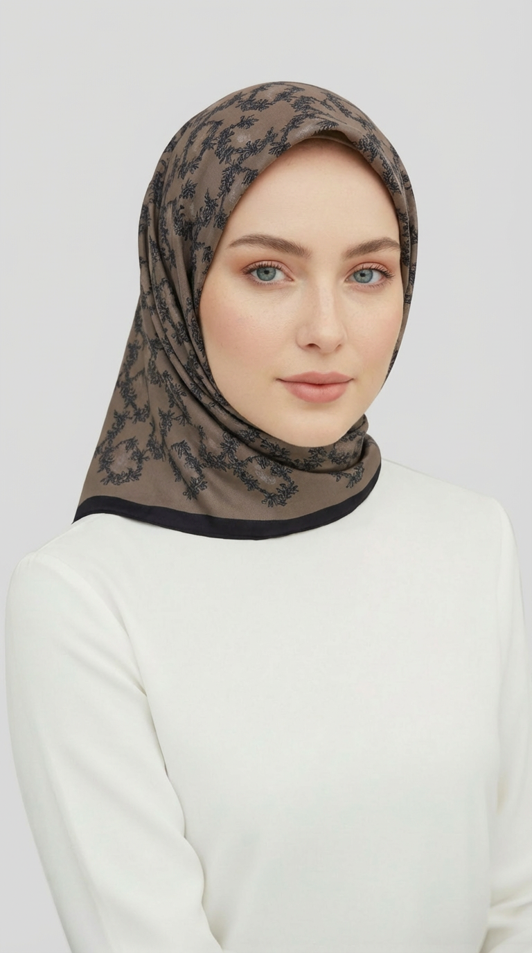 Karaca EşarpRAYON EŞARPSARMAŞIK DESENLİ RAYON EŞARP - BEJ