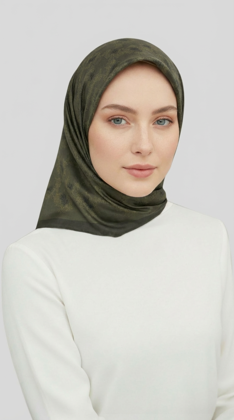Karaca EşarpRAYON EŞARPSARMAŞIK DESENLİ RAYON EŞARP - HAKİ