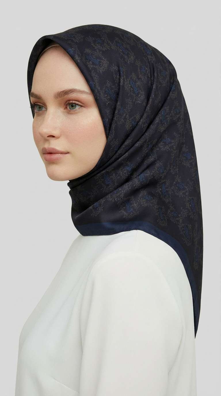 Karaca EşarpRAYON EŞARPSARMAŞIK DESENLİ RAYON EŞARP - LACİVERT
