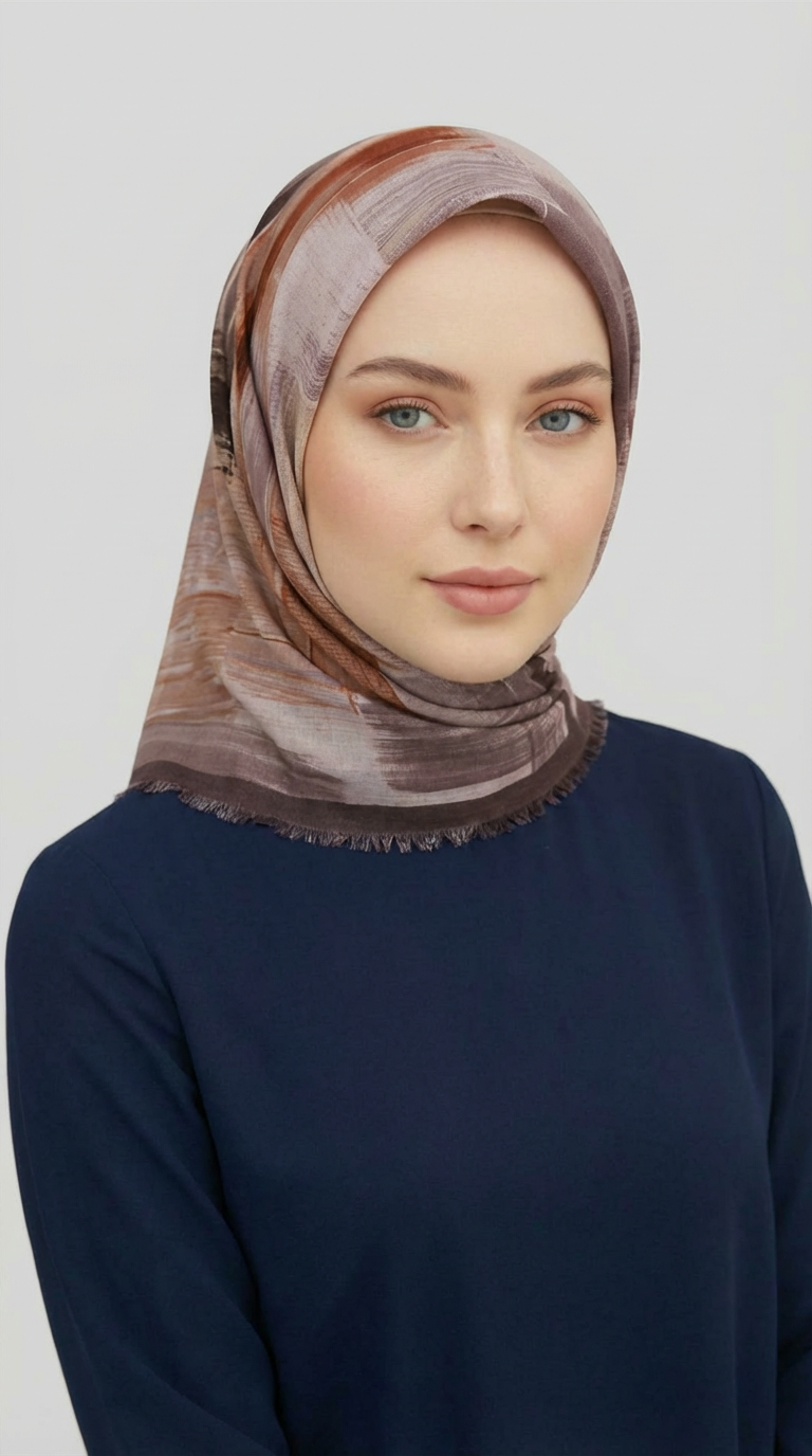 Karaca EşarpYÜN EŞARPSOYUT DESENLİ YÜN EŞARP - BEJ / KREM