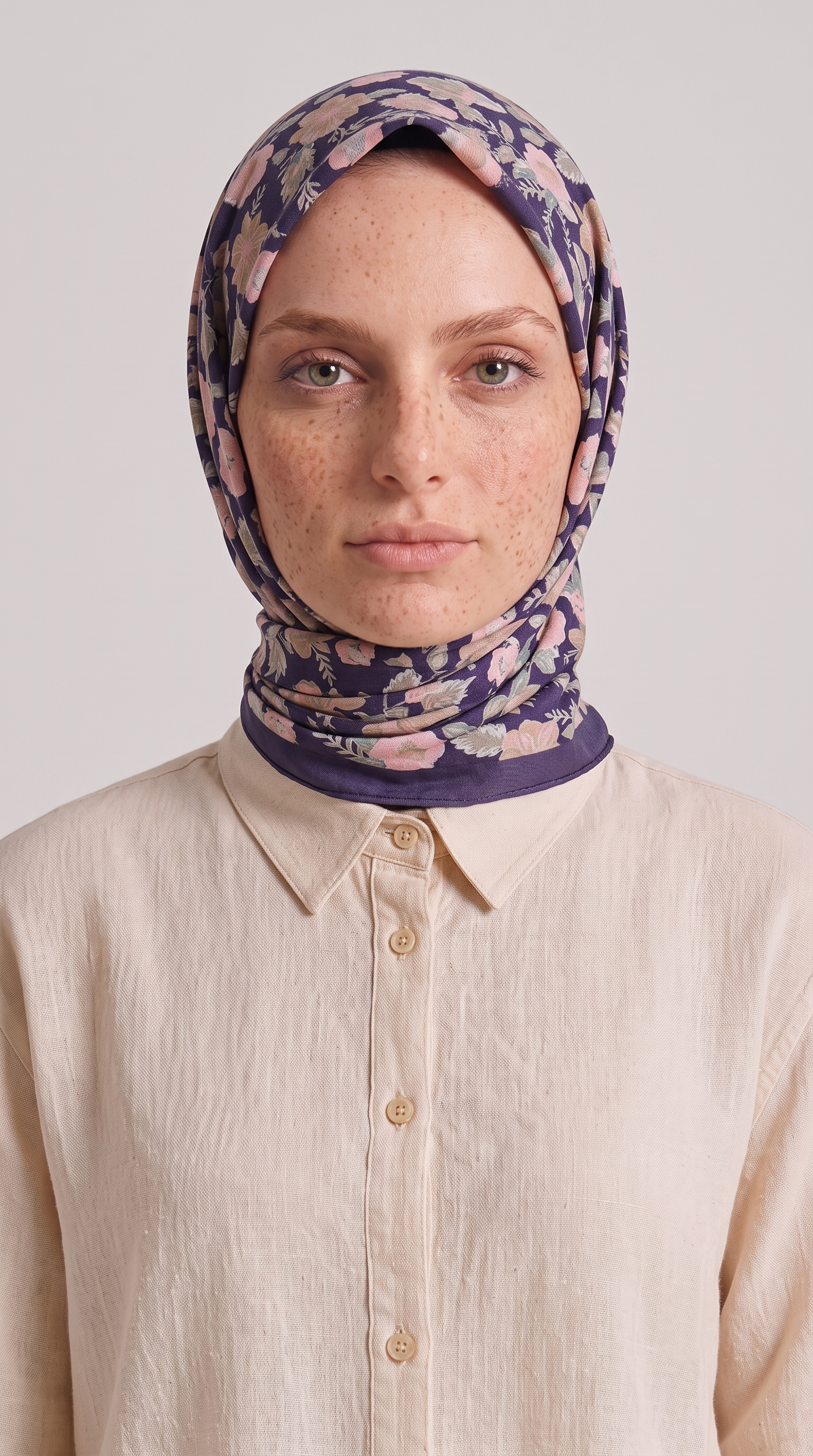 Karaca EşarpKOTON EŞARP VELORA DESENLİ COTTON EŞARP - LACİVERT / YEŞİL 