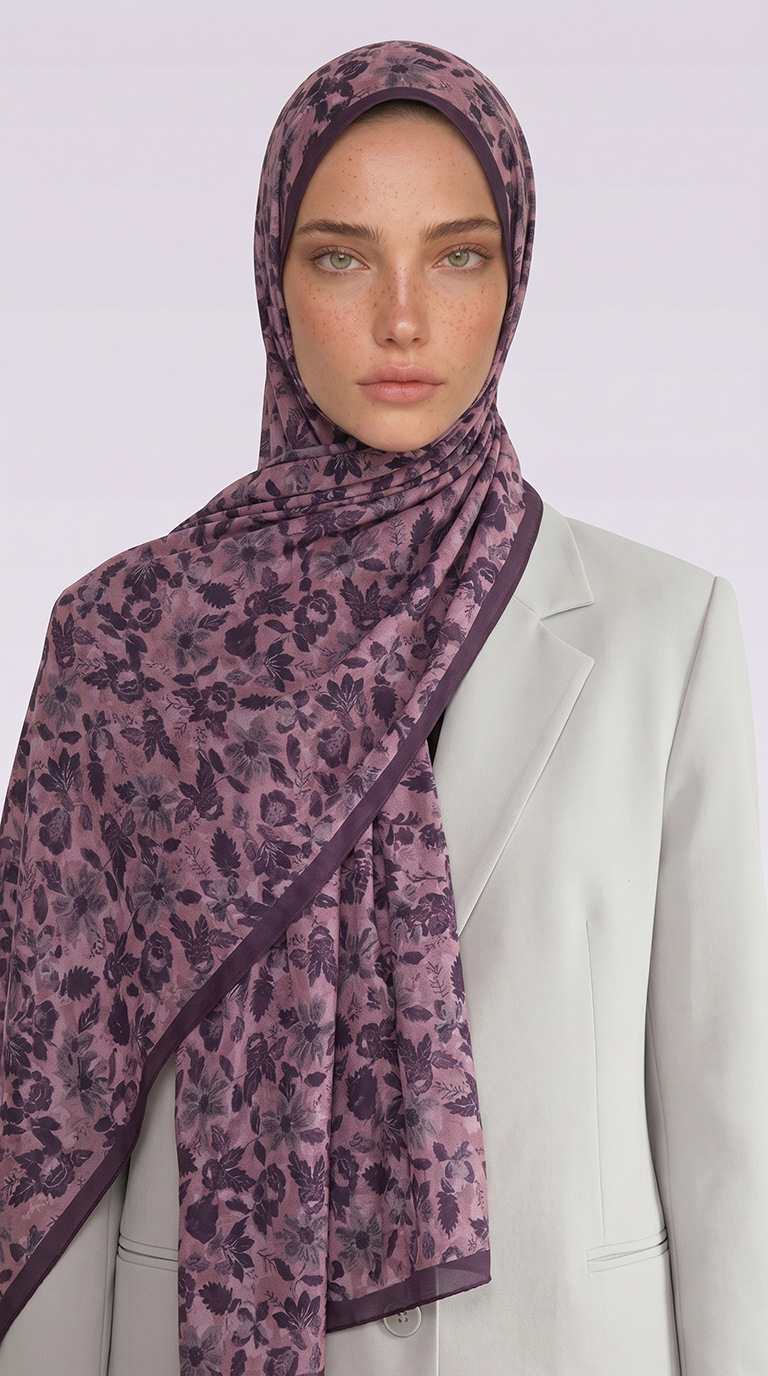 Karaca EşarpCOTTON ŞAL VELORA DESENLİ COTTON ŞAL -  GÜL KURUSU