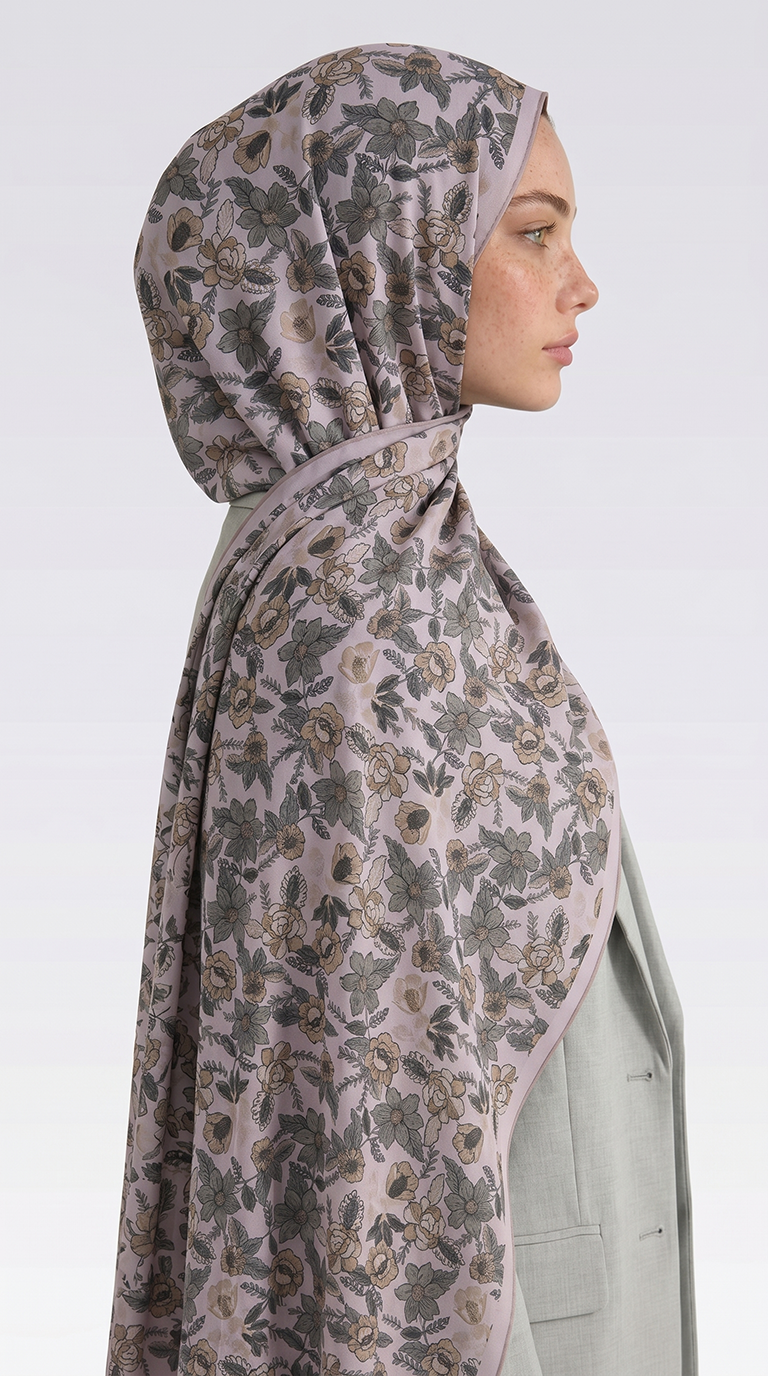 Karaca EşarpCOTTON ŞAL VELORA DESENLİ COTTON ŞAL -  KREM / YEŞİL 