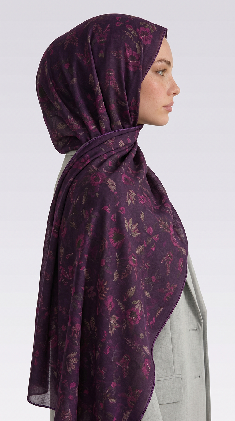 Karaca EşarpCOTTON ŞAL VELORA DESENLİ COTTON ŞAL -  MOR