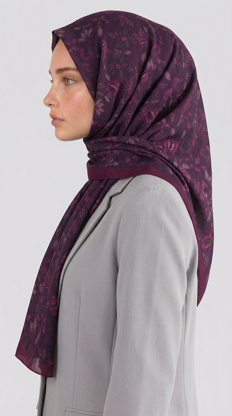 Karaca EşarpCOTTON ŞAL VELORA DESENLİ COTTON ŞAL -  MOR