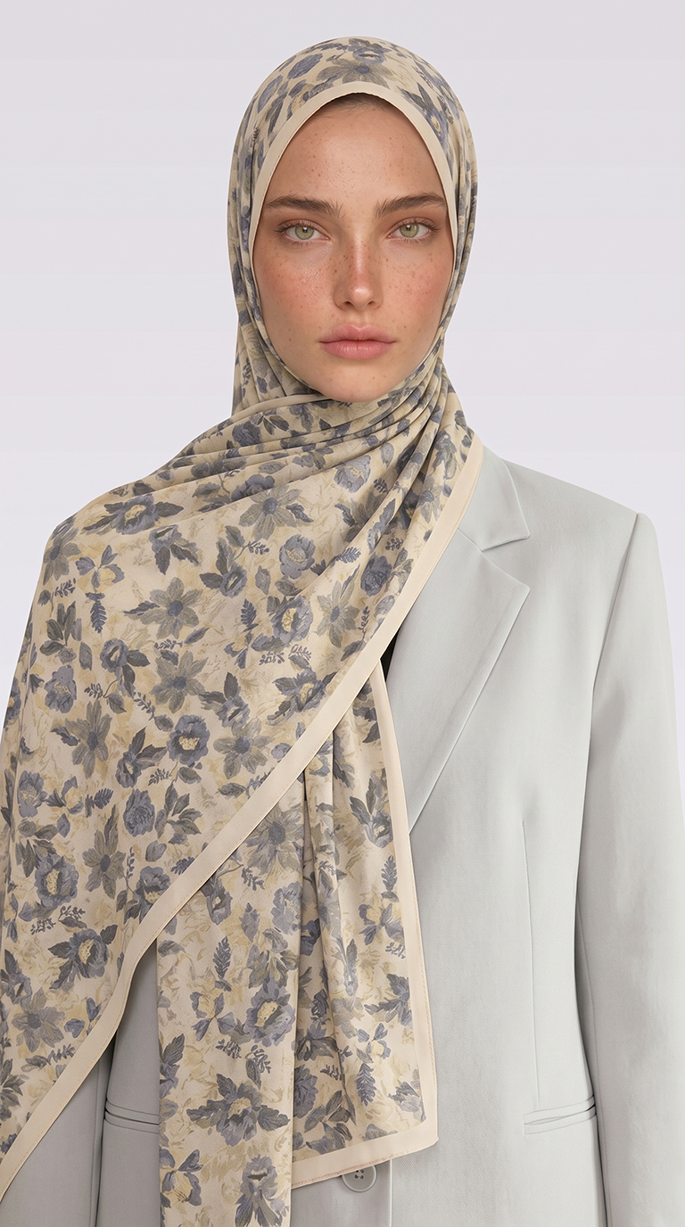 Karaca EşarpCOTTON ŞAL VELORA DESENLİ COTTON ŞAL - SARI