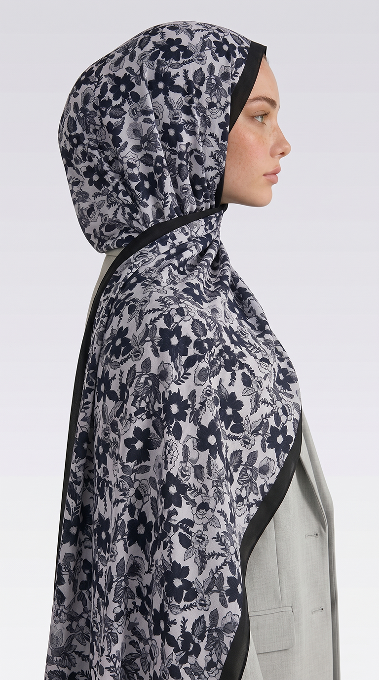 Karaca EşarpCOTTON ŞAL VELORA DESENLİ COTTON ŞAL -  SİYAH  / BEYAZ