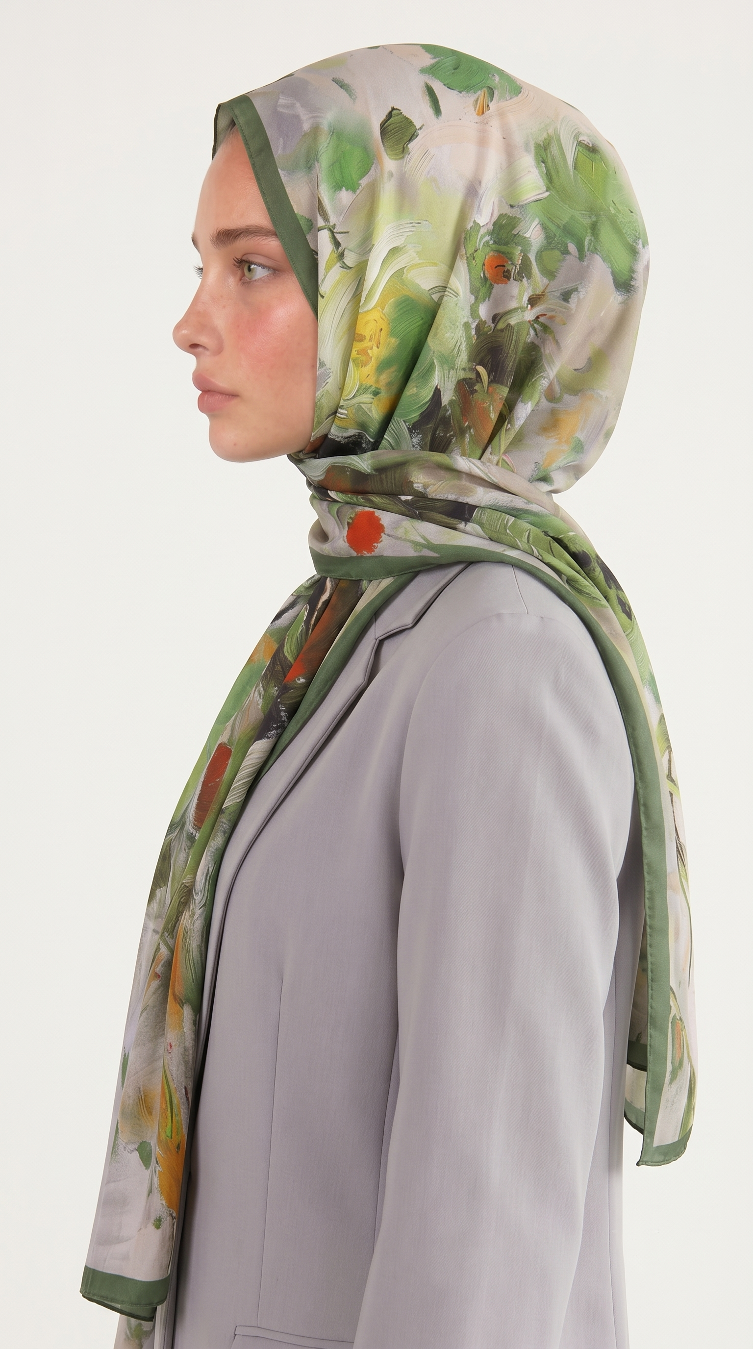 Karaca EşarpCOTTON ŞAL VİONA DESENLİ KUMLU ŞAL -  HAKİ