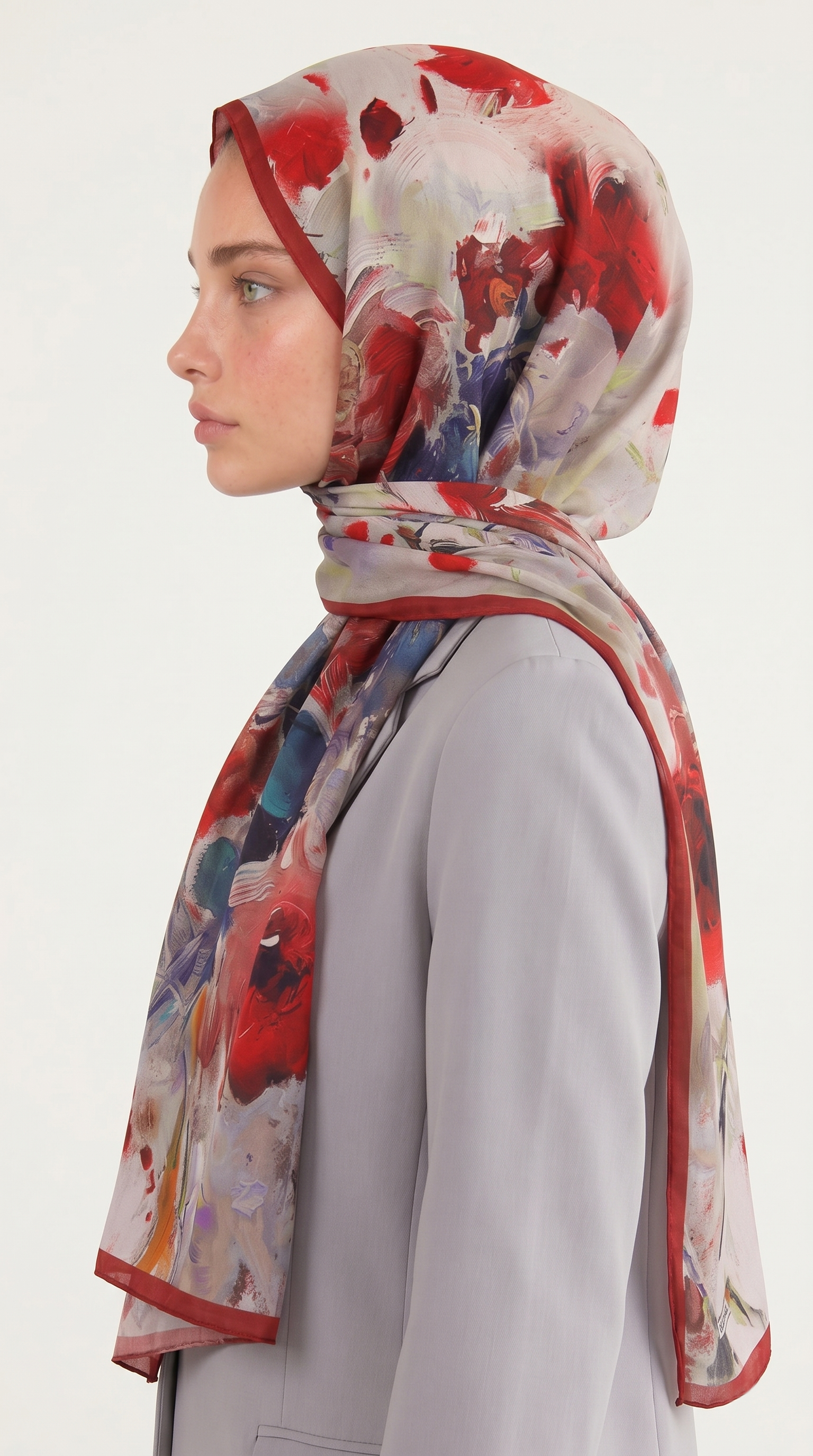 Karaca EşarpCOTTON ŞAL VİONA DESENLİ KUMLU ŞAL -  KIRMIZI