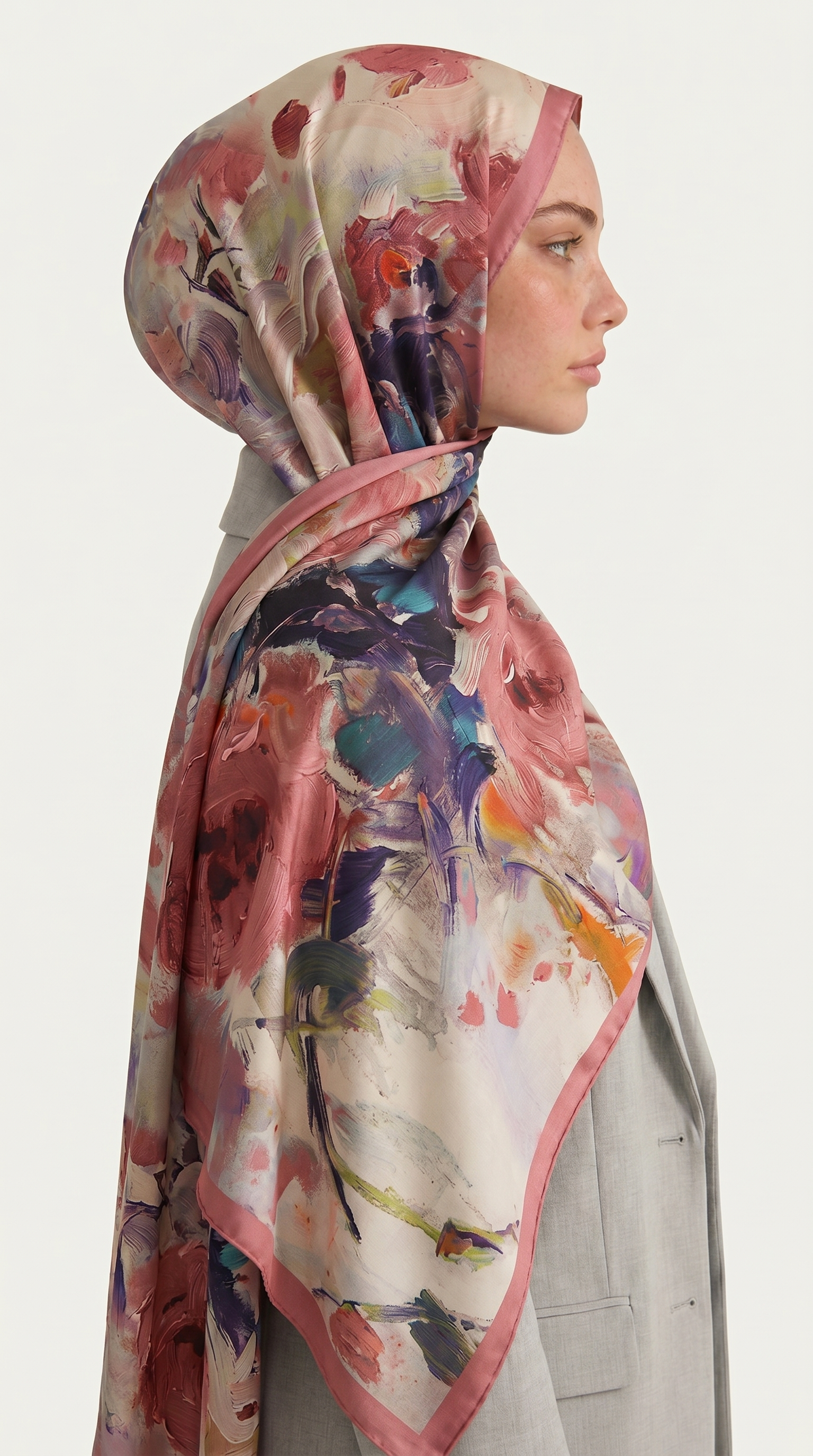 Karaca EşarpCOTTON ŞAL VİONA DESENLİ KUMLU ŞAL -  PEMBE