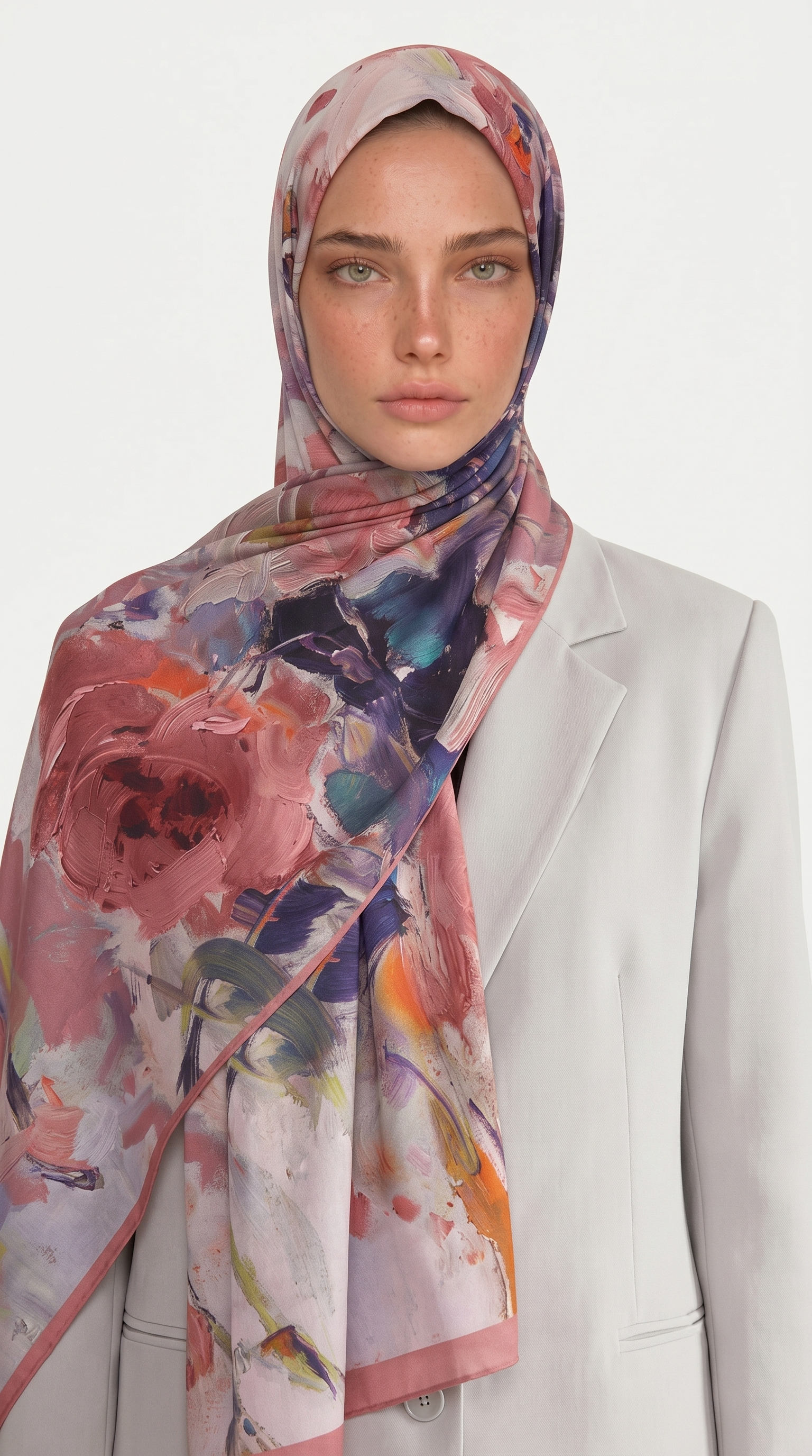 Karaca EşarpCOTTON ŞAL VİONA DESENLİ KUMLU ŞAL -  PEMBE