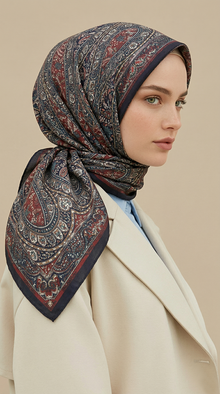 Karaca Eşarp ŞAL EŞARP VİRELLA 120*120 CM COTTON ŞAL EŞARP - BEJ