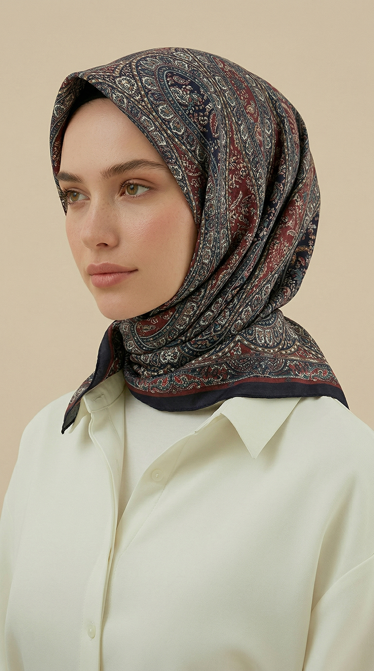 Karaca Eşarp ŞAL EŞARP VİRELLA 120*120 CM COTTON ŞAL EŞARP - BEJ