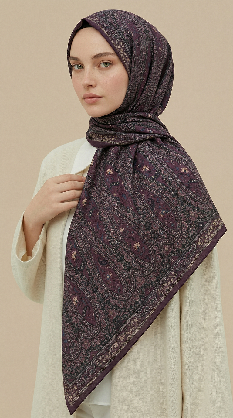 Karaca Eşarp ŞAL EŞARP VİRELLA 120*120 CM COTTON ŞAL EŞARP - PEMBE
