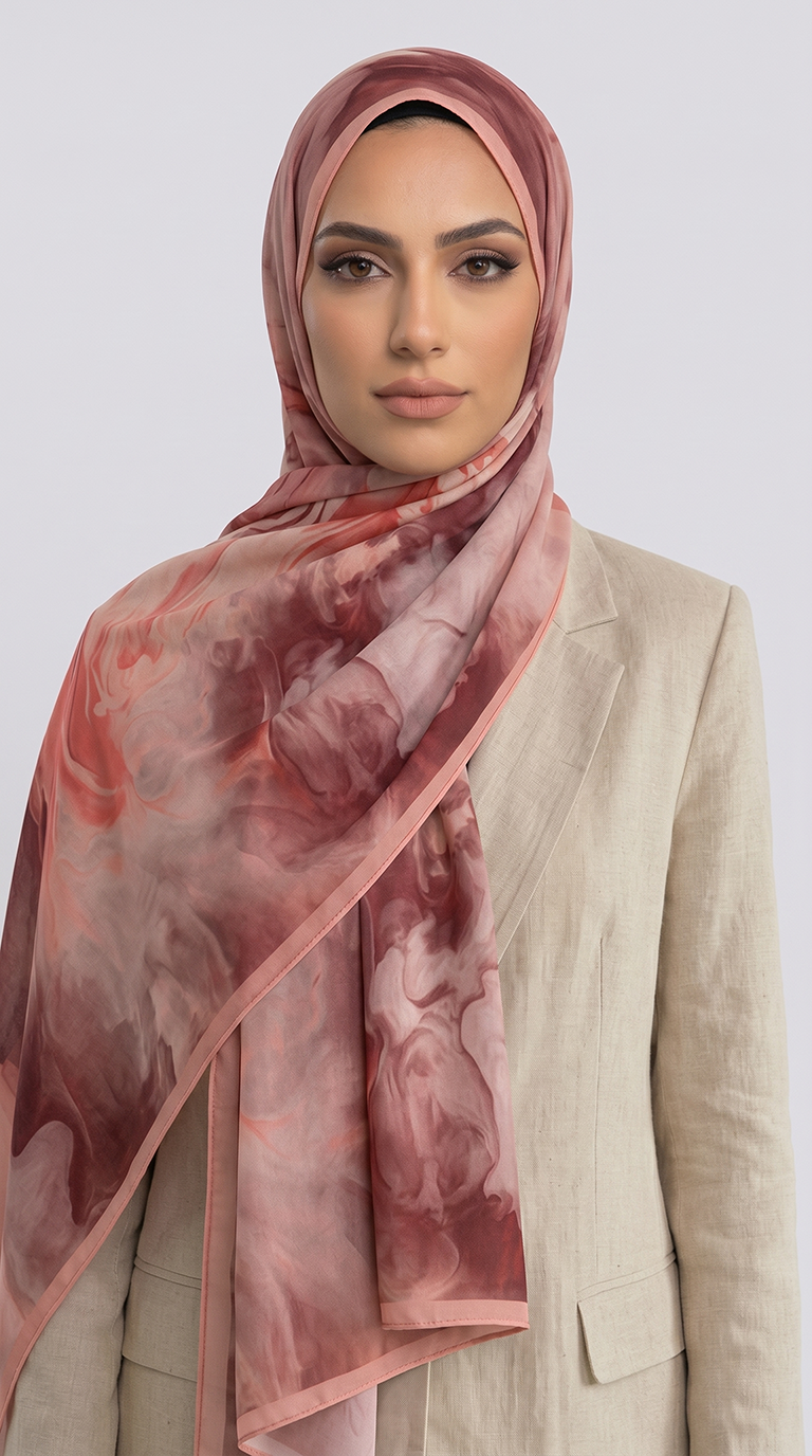 Karaca EşarpVİSCON ŞALYANKI DESEN VİSKON ŞAL - AÇIK PEMBE