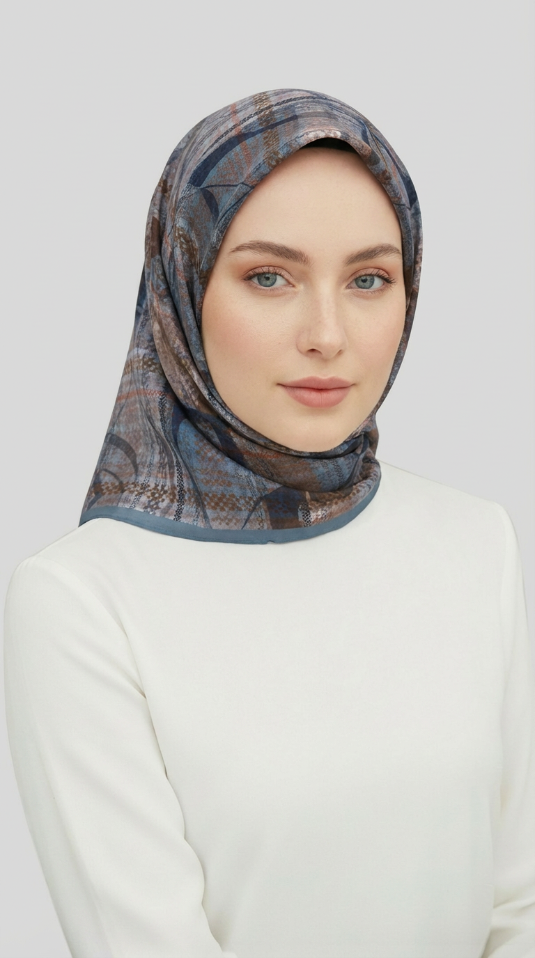 Karaca EşarpRAYON EŞARPYANSIMA DESENLİ RAYON EŞARP - AÇIK GRİ / KAHVERENGİ 