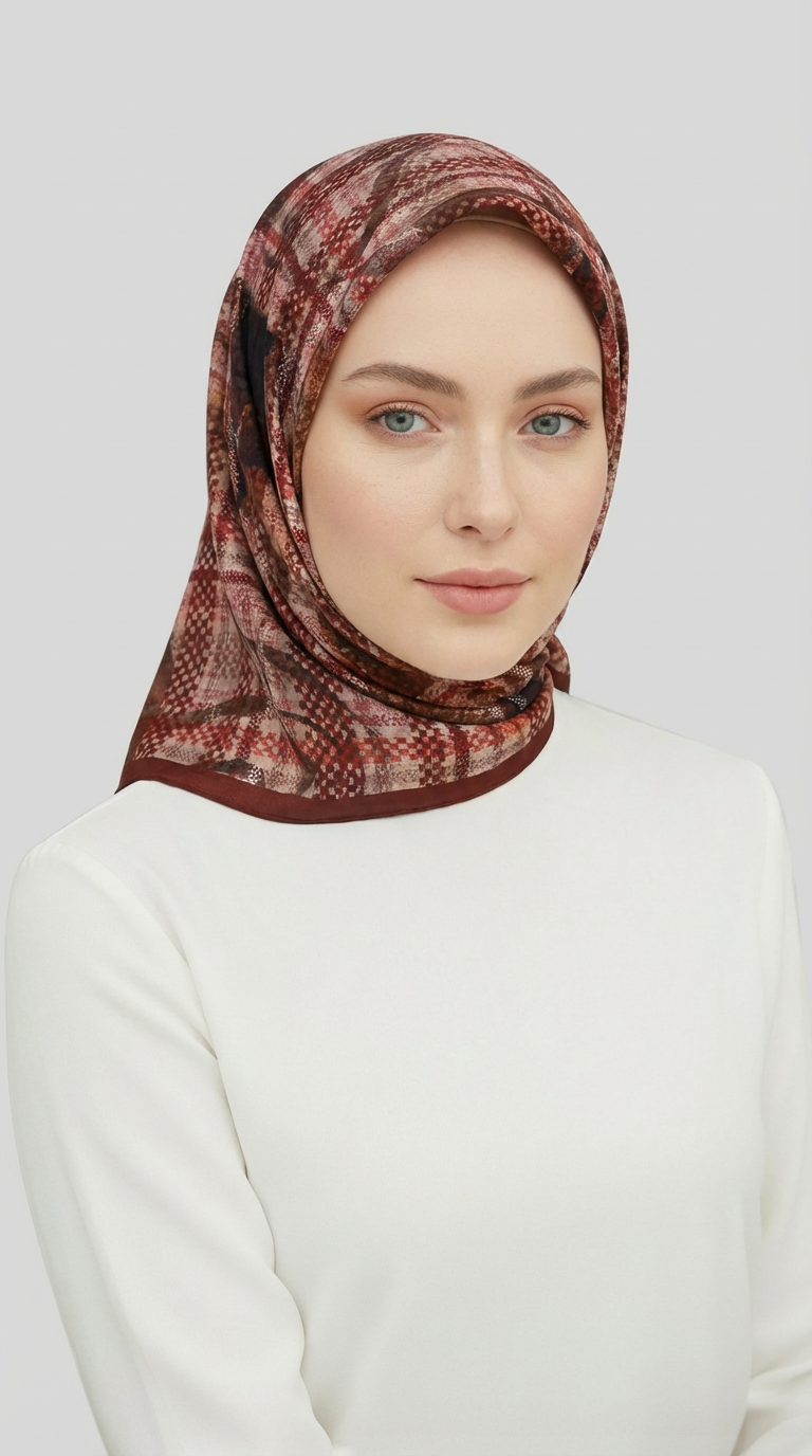Karaca EşarpRAYON EŞARPYANSIMA DESENLİ RAYON EŞARP - KIRMIZI