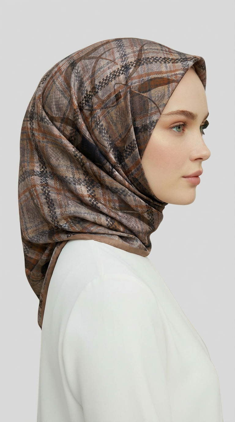 Karaca EşarpRAYON EŞARPYANSIMA DESENLİ RAYON EŞARP - SİYAH BEJ