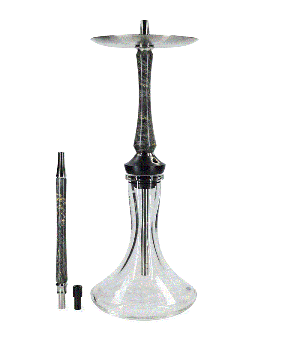Union Hookah Sleek Black Acryl with Gold