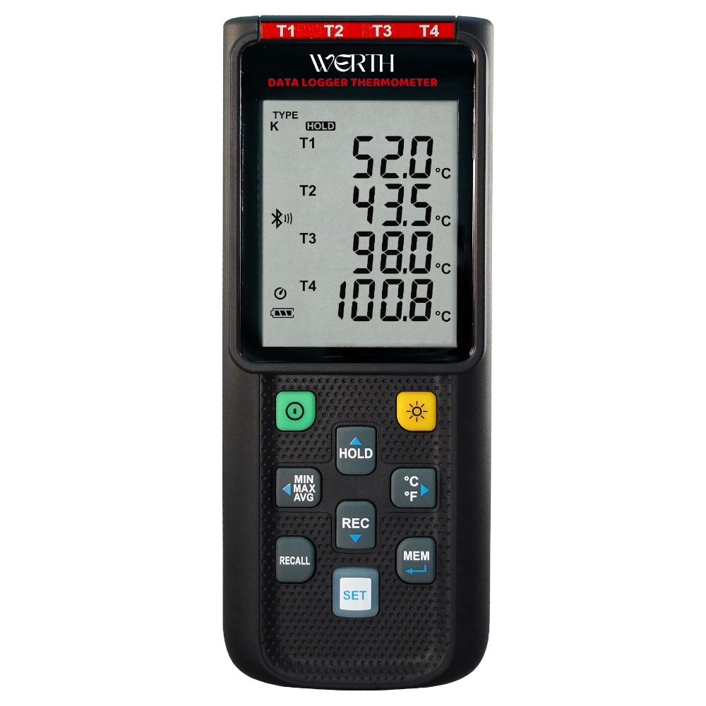 WERTH CA204L 4 KANALLI SICAKLIK KAYIT CİHAZI(DATALOGGER)WerthCA204LSıcaklık Ölçüm Cihazları