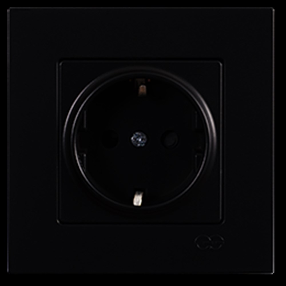 EQONA ÇOCUK KORUMALI TOPRAKLI PRİZ, M.SİYAH