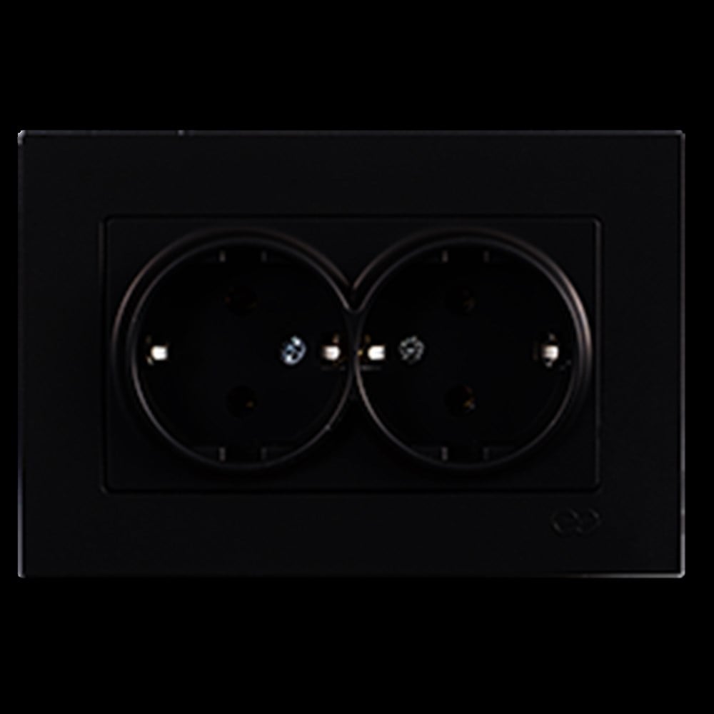 EQONA İKİLİ TOPRAKLI PRİZ, M.SİYAH