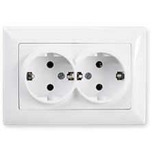 VİSAGE BEYAZ İKİLİ TOPRAKLI PRİZ ÇERÇEVELİ