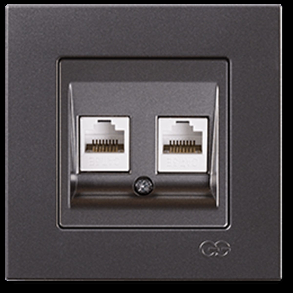 Eqona data + nümeris telefon prizi (rj45 cat5e + cat3), füme