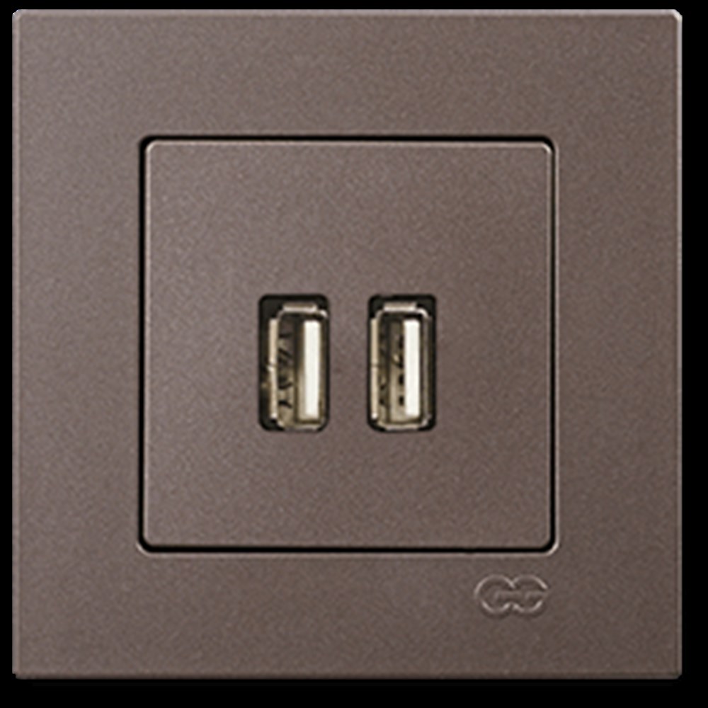 EQONA 2 ÇIKIŞLI USB ŞARJ PRİZİ, 5V, 2.1A, MOCHA