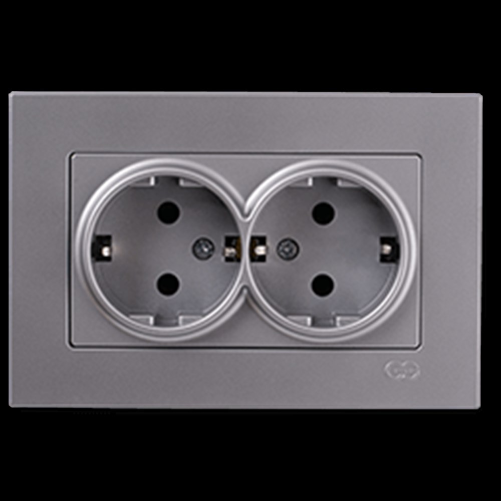 EQONA İKİLİ TOPRAKLI PRİZ, GÜMÜŞ