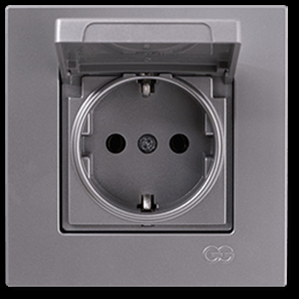 EQONA KAPAKLI TOPRAKLI PRİZ, GÜMÜŞ