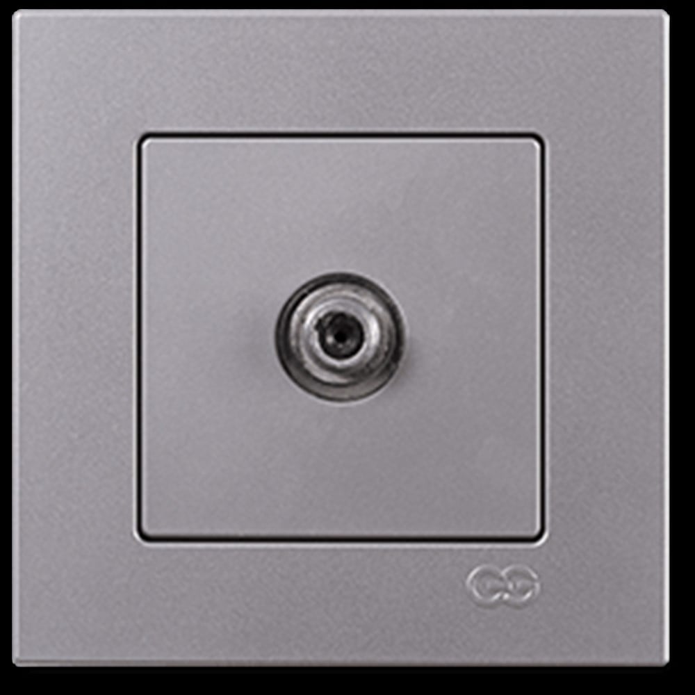 EQONA TEKLİ UYDU PRİZİ F KONNEKTÖRLÜ (GEÇİŞLİ-SONLU), GÜMÜŞ