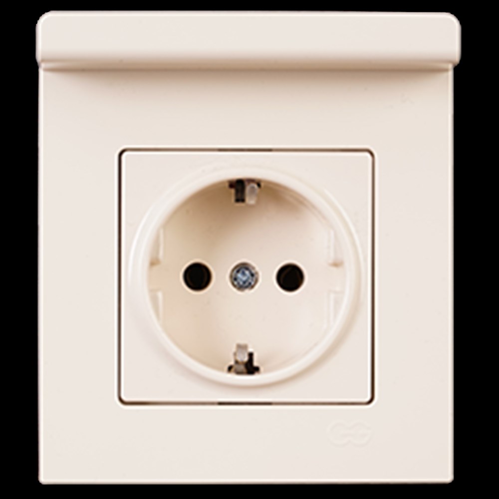 Günsan Eqona Pratik Eqona Pratik Telefon Tutucu Topraklı Priz, Krem