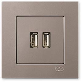 EQONA 2 ÇIKIŞLI USB ŞARJ PRİZİ, 5V, 2.1A, M.BEJ