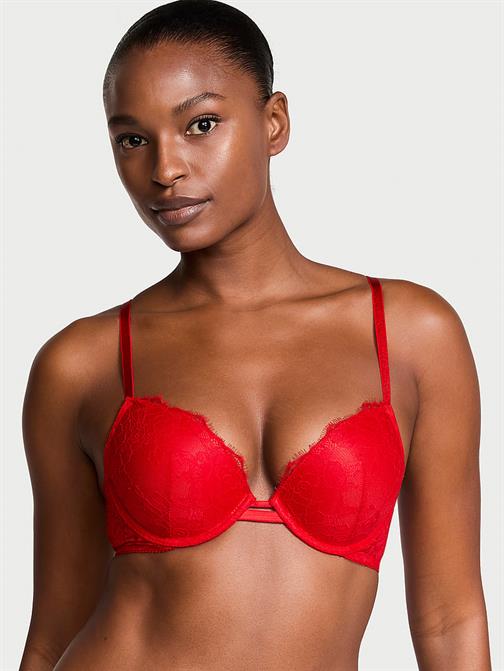 Gül Dantelli Push-Up Sütyen